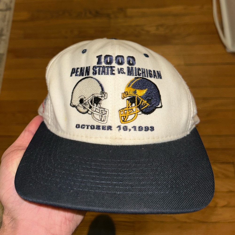 Penn State vs. Michigan Commemorative Hat - Cream and Navy